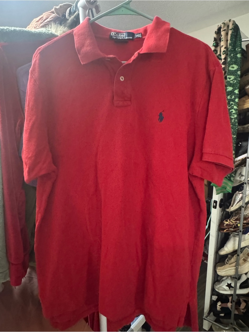 Ralph Lauren Red Short-Sleeve Polo with Navy Pony